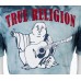 TRUE RELIGION Men T-Shirt TIE DYE BUDDHA Ocean Waves Blue